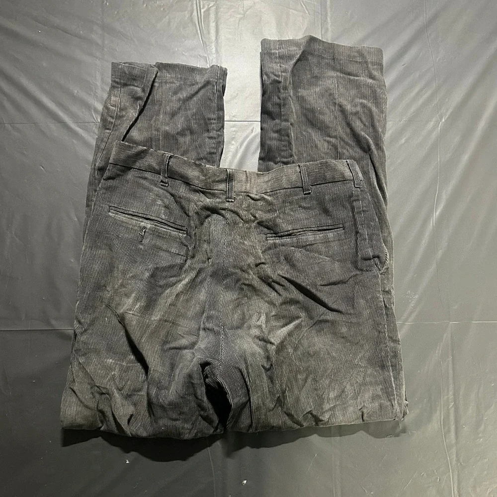 River Trader Mens Gray Corduroy Pants Straight Leg Trousers Size 34/32